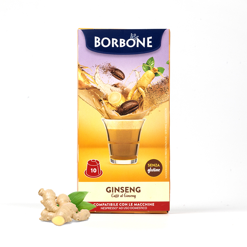 10 Capsules Café au ginseng Caffè Borbone Respresso Compatible