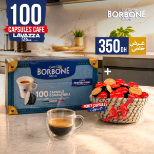 Pack 100 Capsules Compatibles Lavazza Blue + Porte-Capsules Offert